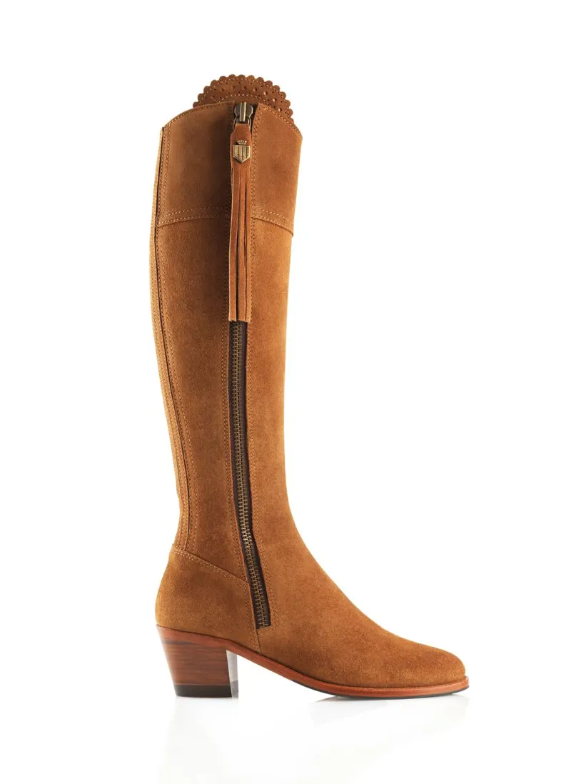Fairfax and Favor Heeled Regina Suede Sporting Fit Tan